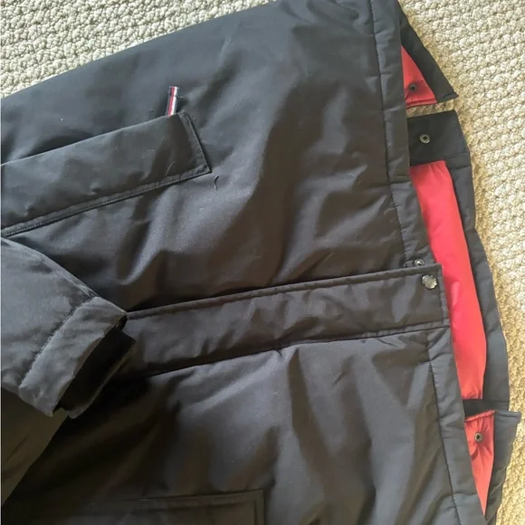 Tommy Hilfiger Women's Black Hooded Coat w/ Fur - Picture 4 of 6